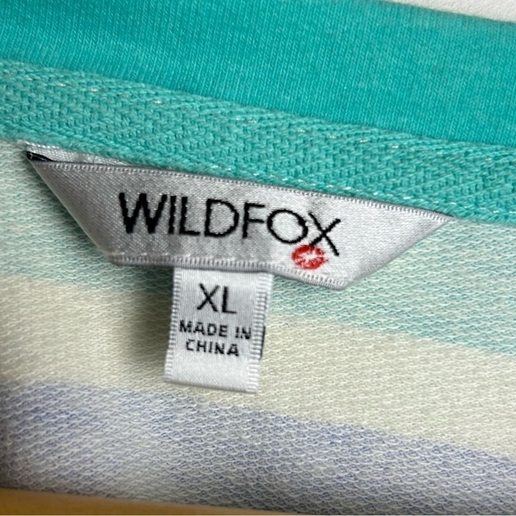 Wildfox Sweater Women’s Size XL Striped Multicolor Blue Retro Classic Old Money - Picture 6 of 9